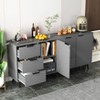 VYNXARIA Gray Wood Storage Cabinet: 3 - Drawer, Adjustable Shelf for Every Space - 3 of 4