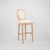 French Country Barstools, Wooden Frame with Upholstered Seat, Round Back, Set of 2 - 3 of 4