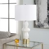 Uttermost Architect White Table Lamp – Ivory Gloss Ceramic Base with Antique Brass Accents, 29.25"H - 3 of 4