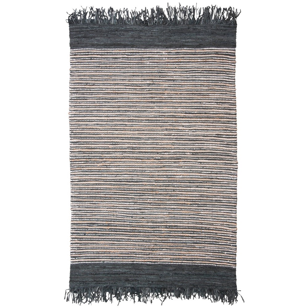 Dark Gray Stripe Woven Accent Rug 3'x5' - Safavieh