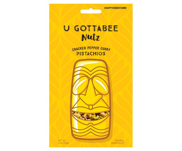 U Gottabee Nutz Vegan Crack Pepper & Curry Pistachios - 4oz