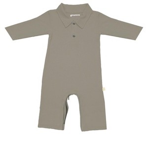 günamüna® Baby Bamboo Rayon with DIAPER-ZiPPER Collared Jumpsuit - 1 of 4