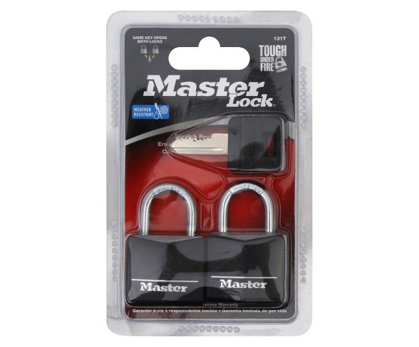 Master Lock 30mm Key Lock 2-Pack - Black