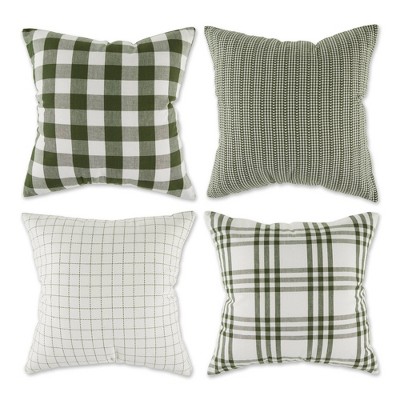 4pk 18"x18" Farmhouse Square Throw Pillow Covers Sage - Design Imports