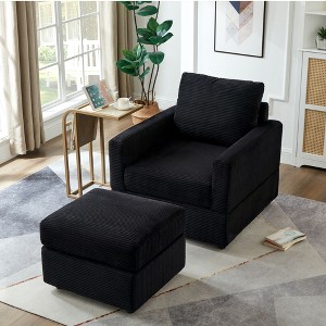 NicBex Modern Accent Chair with Ottoman Upholstery Living Room Chair Comfy Chair Lounge Chair for Bedroom - 1 of 4