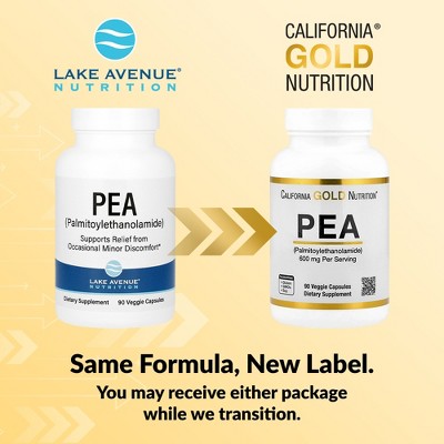 PEA Palmitoylethanolamide, Micronized PEA, Supports Relief from Occasional Minor Pain & Discomfort, Gluten Free, Soy Free, 300 mg, 90 Veggie Capsules