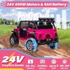 JOYRACER 24V 2-Seater Ride-On Toys Truck for Kids, 2×200W Motors, Electric Toys Car w/ 4 Wheels Spring Suspension, 3 Speeds, LED, Bluetooth Music - 3 of 4