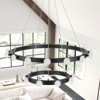 Rennnsan Glendara 34"W Tiered Wagon Wheel Industrial LED Dimmable Chandelier in Black - 2 of 4