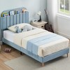 Twin/Twin XL/Full Bed Frames, Upholstered Platform Bed Frame with Bookcase Headboard, Velvet Platform Bed Mattress Foundation - 3 of 4