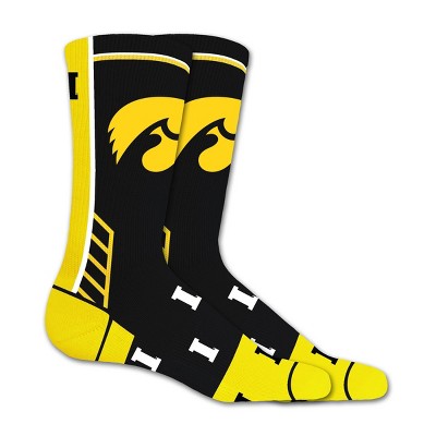  NCAA Iowa Hawkeyes Tailgate Crew Socks L 