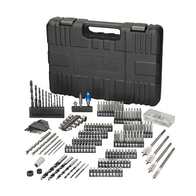 Blue Ridge Tools 202pc Home Project Accessory Kit: Steel Drill Tool Kit for TV Mount & General Projects