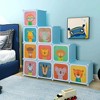 Costway 12-Cube Kids Wardrobe Baby Dresser Bedroom Armoire Clothes Hanging Closet with Door Blue/Pink - 3 of 4