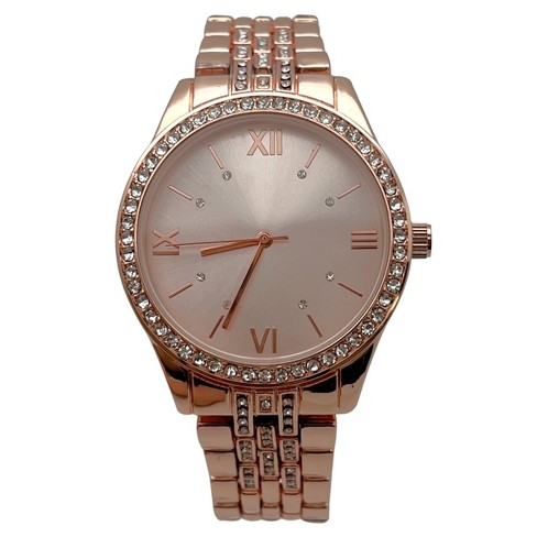 Rose Gold Everyday Rhinestiones Elegant Look Women Watch