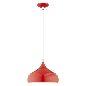 Livex Lighting Amador 1 - Light Pendant in  Shiny Red - 1 of 2