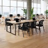 Flash Furniture HERCULES Commercial Black Mesh Stackable Side Chair with Arms and Powder Coated Black Steel Frame - 2 of 4