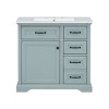 Bathroom Vanity With Ceramic Sink,Storage Cabinet,Bathroom Storage Cabinet With 2 Drawers,Shelves And 2 Tip-Out Drawers -Maison Boucle - 3 of 4