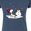 Women's - Peanuts - Snoopy Woodstock Snowman Fitted Graphic T-Shirt - 2 of 4