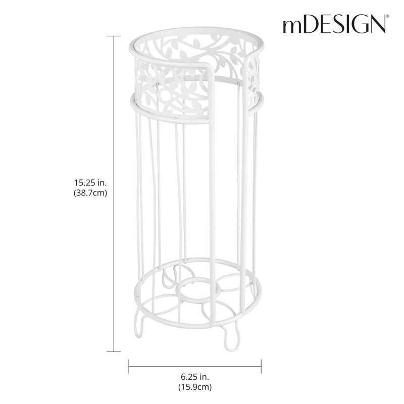 mDesign Metal Toilet Paper Holder Stand - Storage for 3 Rolls, 3 of 7
