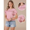 INSPIRE CHIC Women's Eyelet Short Sleeve Round Neck Hollow Out Summer Dressy Casual Blouses - 2 of 4
