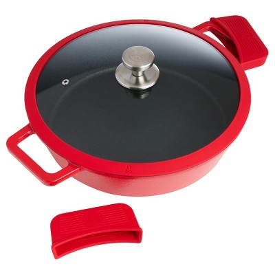 Crock Pot Artisan Enameled 8 Round Cast Iron Skillet, Color: Red