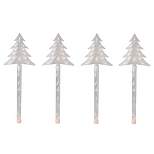 Northlight 4ct Lighted Christmas Tree Pathway Marker with Lawn Stakes White Wire - Clear Lights
