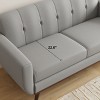 Vipbear 65.4"Loveseat Sofa,Memory Foam Futon Sofa Couch Sleeper,Linen Fabric Upholstered 2-Seat Sofa For Living Room,Apartment,Bedroom,Gray/Blue/white - 3 of 4