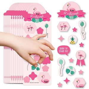 Big Dot of Happiness Pink Flamingo - Party Like a Pineapple - Tropical Summer Birthday Party Favor Kids Stickers - 16 Sheets - 256 Stickers - 1 of 4