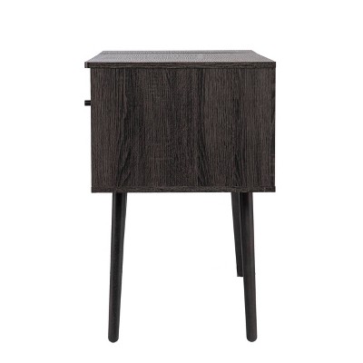 Harzen Sleek Black Vanity Desk with Hidden Storage and Flip-Up Mirror