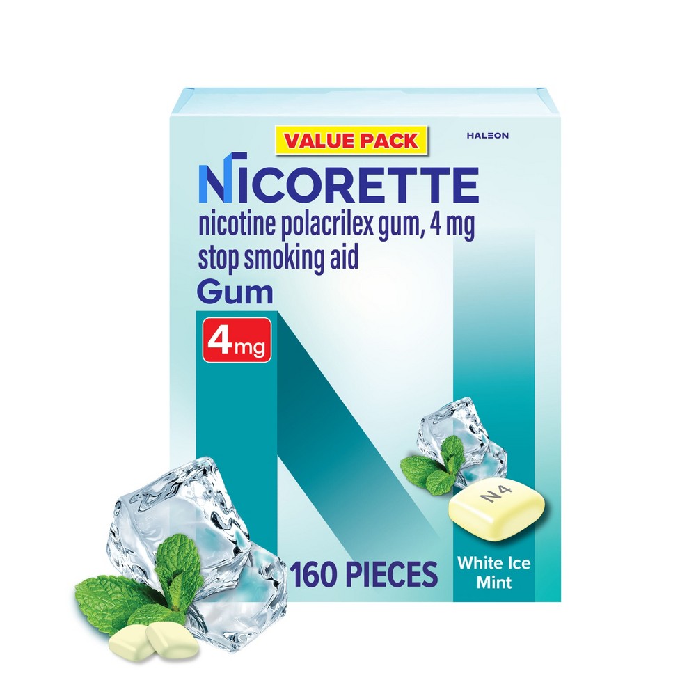 Nicorette White Ice Mint 4 mg Nicotine Polacrilex Gum - 160ct