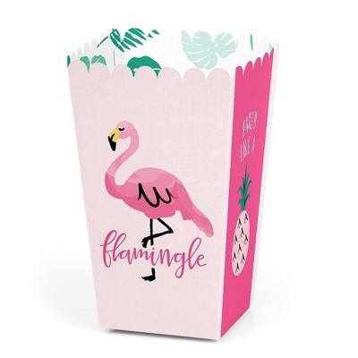 Big Dot of Happiness Pink Flamingo - Party Like a Pineapple - Tropical Summer Party Favor Popcorn Treat Boxes - Set of 12