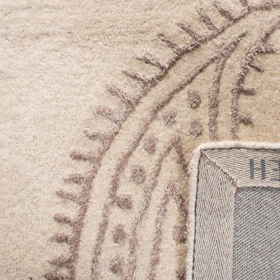 Ivory Beige Hand-Tufted Wool 4' x 6' Area Rug