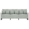 vidaXL 3-Seater Sofa in Light Gray Velvet - Modern Design, Comfy Padded Seats with Metal Frame for Living Room or Office Space - 2 of 4