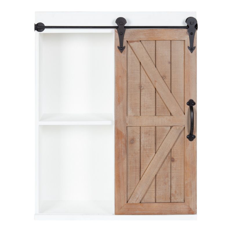 Kate and Laurel Cates Wood Wall Storage Cabinet with Sliding Barn Door, 3 of 14