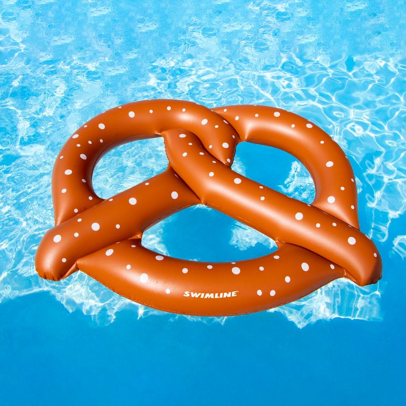 Swimline 60" Inflatable Giant Pretzel 3-Person Swimming Pool Float - Brown/White, 4 of 9