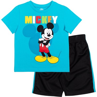 Disney Mickey Mouse Baby Boys Graphic T-Shirt & Shorts Set Blue / Black 