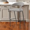 HomeRoots 26" Light Gray and Black Faux Leather and Iron Low Back Counter Height Bar Chair - 2 of 4