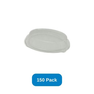 Sabert Lid for 27 oz Oval Burrito Bowl Recyclable Plastic - Pack of 150 - 1 of 2