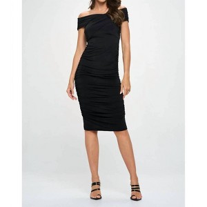 Women's Off Shoulder Midi Bodycon Dress - reneec. M - 1 of 3