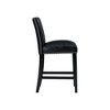 Set of 2 Pia Faux Leather Counter Height Barstool Set Black - Picket House Furnishings: Chrome Hardware, Rubberwood Frame - 4 of 4