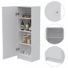 LunaLulinlk Kitchen Pantry with Countertop; Closed & Open Storage -White - 3 of 4