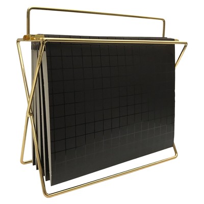 Hanging File Holder with Folders Gold/Black Grid - Project 62™