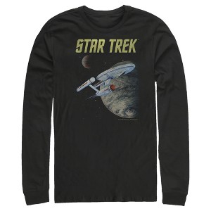 Men's Star Trek: The Original Series USS Enterprise Discovering New Worlds In Space Long Sleeve Shirt - 1 of 4