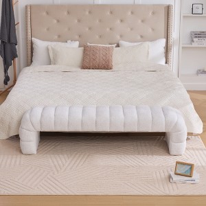 GDFStudio Xerath Modern 69.7" Chenille Upholstered Tufted Bench - 1 of 4