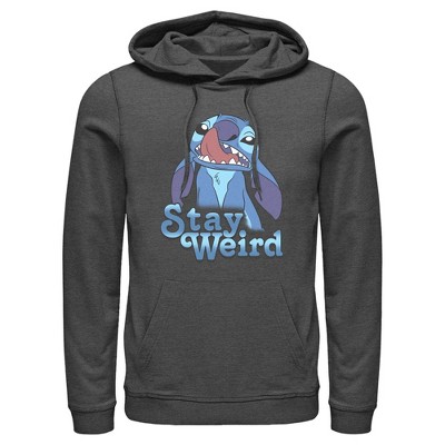 Men's Lilo & Stitch Angel Cute & Fluffy Pull Over Hoodie - Athletic Heather  - Large : Target