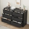 Black Wood 6-Drawer Modern Chest with Embedded Handles – Stylish Organizer for Bedroom, Living Room, Nursery and Hallway - 2 of 4