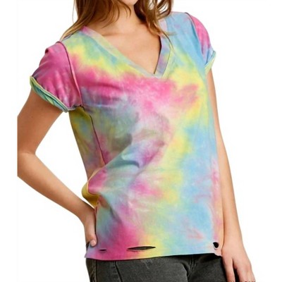 Women's Distressed Tie Dye Top - umgee