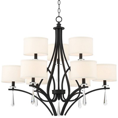 Stiffel Quintana 30 1/2" Wide Black 9-Light Chandelier