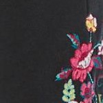 black floral embroidery