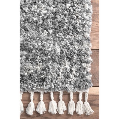 Contemporary Gray 4' x 6' Braided Shag Area Rug