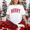 Simply Sage Market Merry Varsity Thick Outline Garment Dyed Tee - 2 of 4